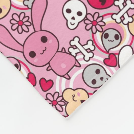 Kawaii Muster Fleecedecke (Ecke)