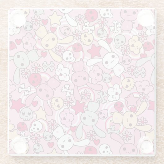 Kawaii Muster Glasuntersetzer (Rückseite)