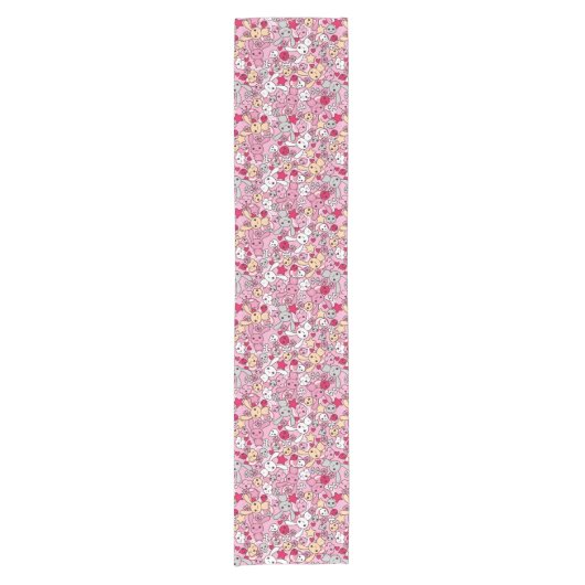 Kawaii Muster Kurzer Tischläufer (Vorderseite)