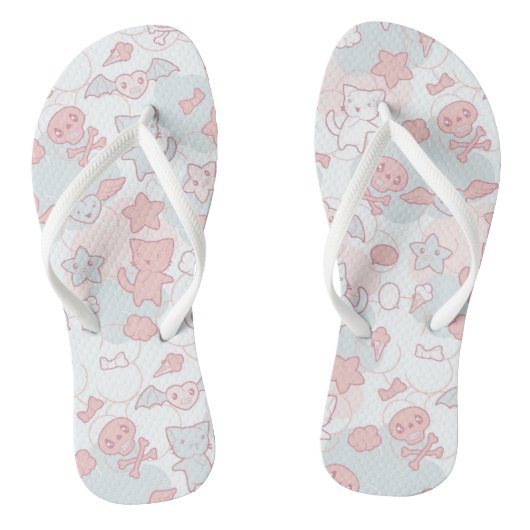 Kawaii-Muster mit Doodle Badesandalen (Fußbett)