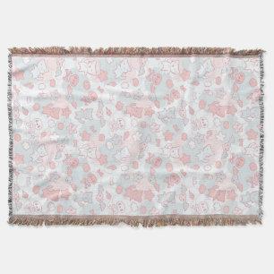 kawaii Muster mit Gekritzel Decke