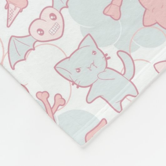 kawaii Muster mit Gekritzel Fleecedecke (Ecke)