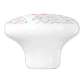 kawaii Muster mit Gekritzel Keramikknauf (Seitenansicht)