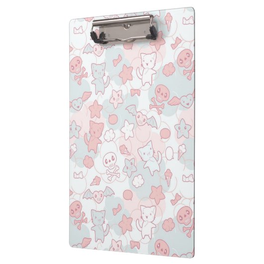 kawaii Muster mit Gekritzel Klemmbrett (Links)