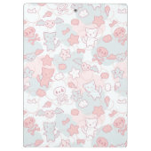 kawaii Muster mit Gekritzel Klemmbrett (Rückseite)