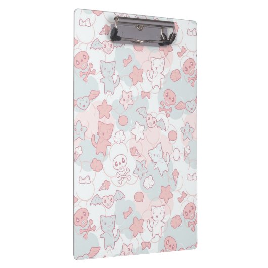 kawaii Muster mit Gekritzel Klemmbrett (Rechts)