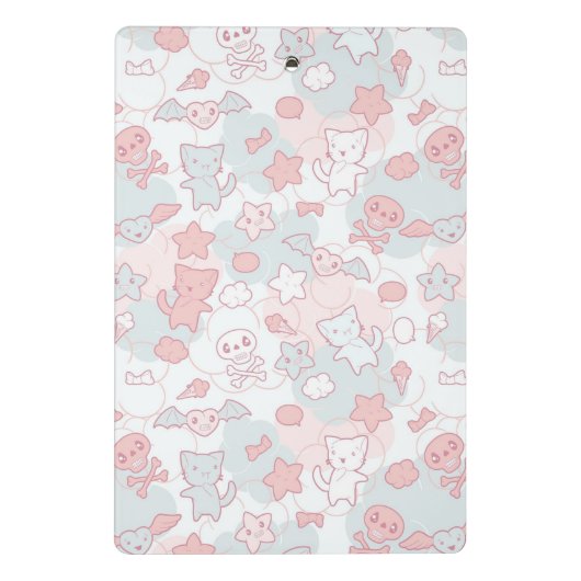 kawaii Muster mit Gekritzel Mini Klemmbrett (Rückseite)