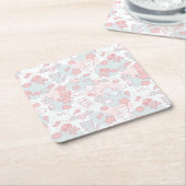 kawaii Muster mit Gekritzel Rechteckiger Pappuntersetzer (angewinkelt)