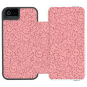 Kawaii Muster mit niedlichen Kuchen Incipio iPhone Geldbeutel-Hülle (Folio Geöffnet)
