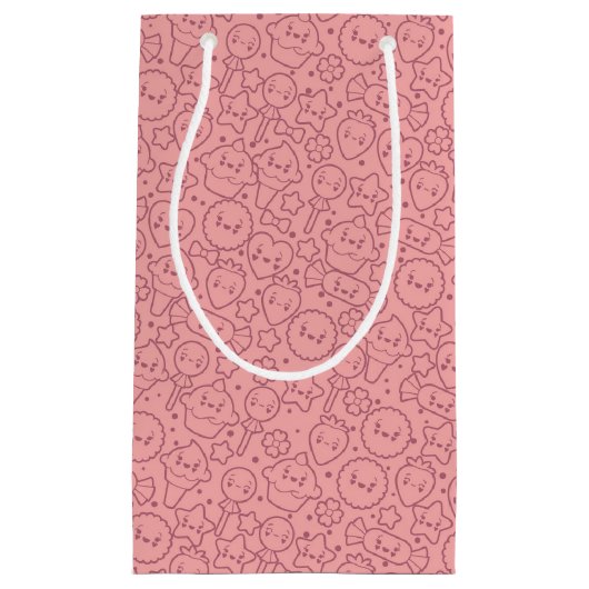 Kawaii Muster mit niedlichen Kuchen Kleine Geschenktüte (Vorderseite)