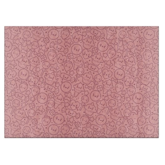 Kawaii Muster mit niedlichen Kuchen Schneidebrett (Vorderseite)