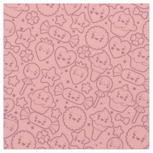 Kawaii Muster mit niedlichen Kuchen Stoff