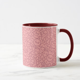 Kawaii Muster mit niedlichen Kuchen Tasse