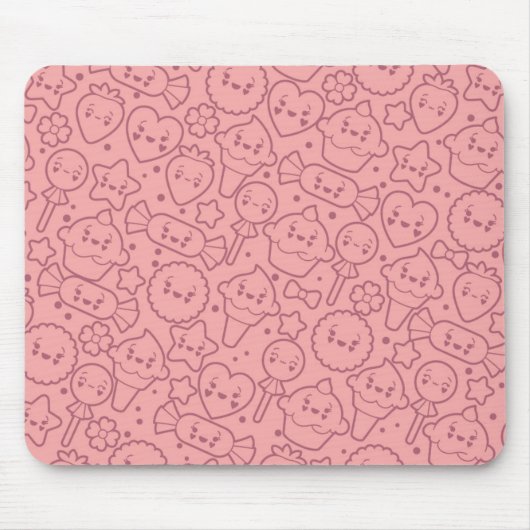 Kawaii-Muster mit süßen Torten Mousepad (Vorne)