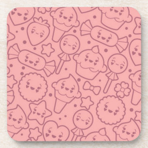 Kawaii-Muster mit süßen Torten Untersetzer