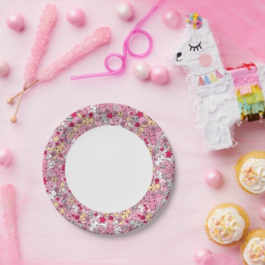 Kawaii-Muster Pappteller (Party)