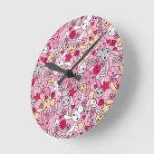 Kawaii-Muster Runde Wanduhr (Winkel)