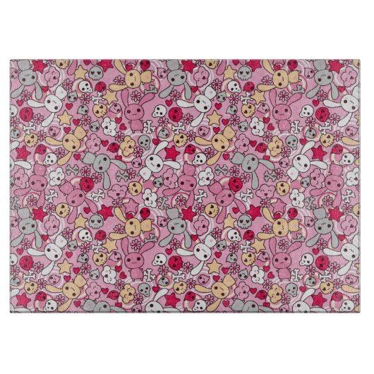 Kawaii Muster Schneidebrett (Vorderseite)