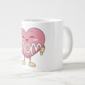 Kawaii-Mutter-Herzumarmungs-Design Jumbo-Tasse (Vorderseite Rechts)