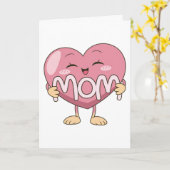 Kawaii-Mutter-Herzumarmungs-Design Karte (Gelbe Blume)