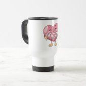 Kawaii-Mutter-Herzumarmungs-Design Reisebecher (Vorderseite Links)