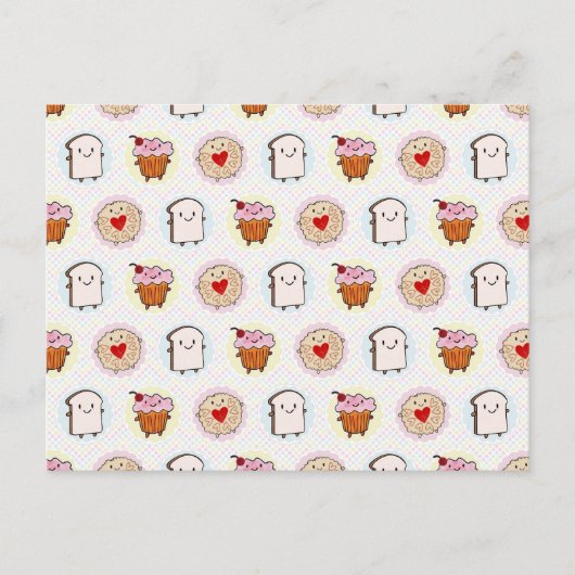 Kawaii Nachmittagstee Postkarte (Vorderseite)