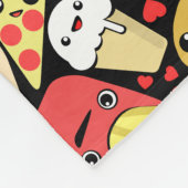 Kawaii Nahrungsmittelcharakter-Muster Fleecedecke (Ecke)