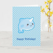 Kawaii Narwhal alles Gute zum Geburtstag Karte (Gelbe Blume)