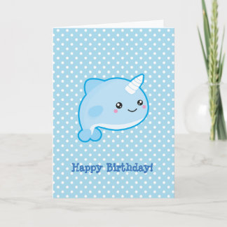 Kawaii Narwhal alles Gute zum Geburtstag Karte