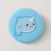 Kawaii Narwhal Button (Vorderseite)