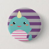 Kawaii Narwhal Button (Vorderseite)