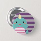 Kawaii Narwhal Button (Vorne & Hinten)