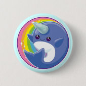 Kawaii Narwhal Button (Vorderseite)