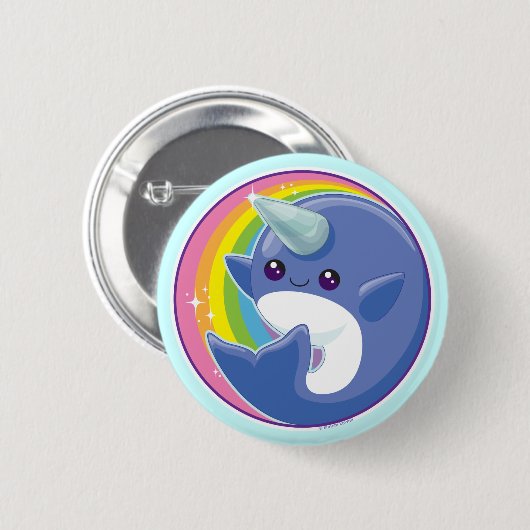 Kawaii Narwhal Button (Vorne & Hinten)