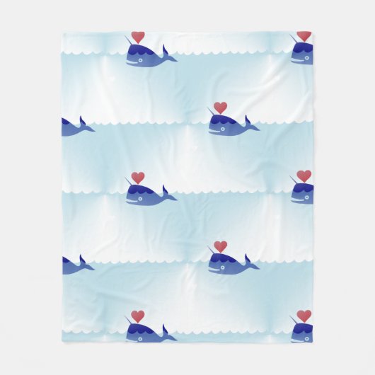 Kawaii-Narwhal-Decke Fleecedecke (Vorderseite)