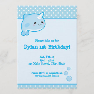 Kawaii Narwhal Einladung