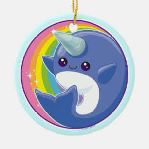 Kawaii Narwhal Keramikornament