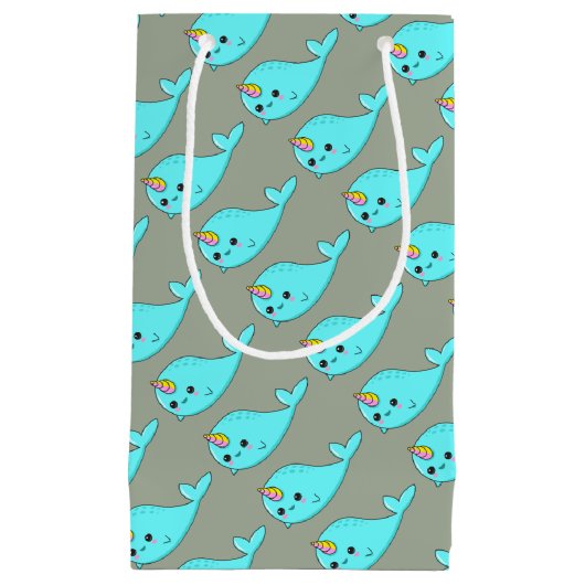 Kawaii Narwhal Kleine Geschenktüte (Vorderseite)