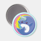 Kawaii Narwhal Magnet (Vorderseite/Rückseite)
