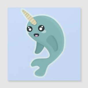 Kawaii Narwhal Magnetkarte
