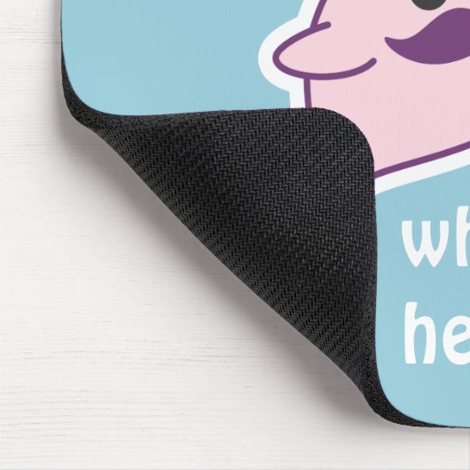 Kawaii Narwhal mit dem Schnurrbart Mousepad (Ecke)