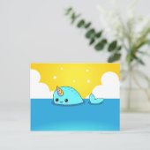 Kawaii Narwhal Postkarte (Stehend Vorderseite)