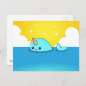 Kawaii Narwhal Postkarte (Vorne/Hinten)