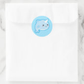 Kawaii Narwhal Runder Aufkleber (Tasche)