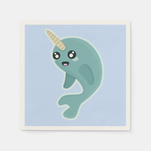 Kawaii Narwhal Serviette (Vorderseite)