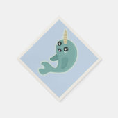 Kawaii Narwhal Serviette (Ecke)