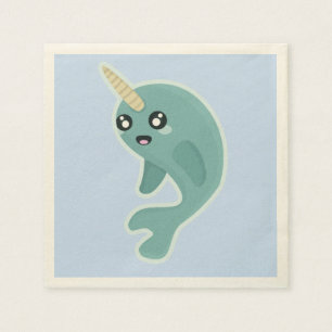 Kawaii Narwhal Serviette