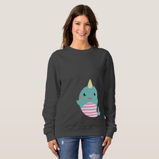 Kawaii Narwhal Sweatshirt (Vorne ganz)