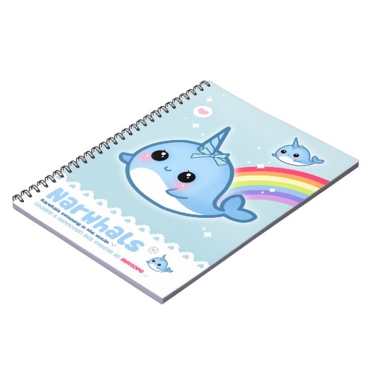 Kawaii narwhals notizblock (Linke Seite)