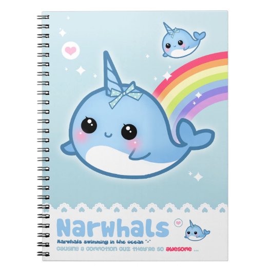 Kawaii narwhals notizblock (Vorderseite)